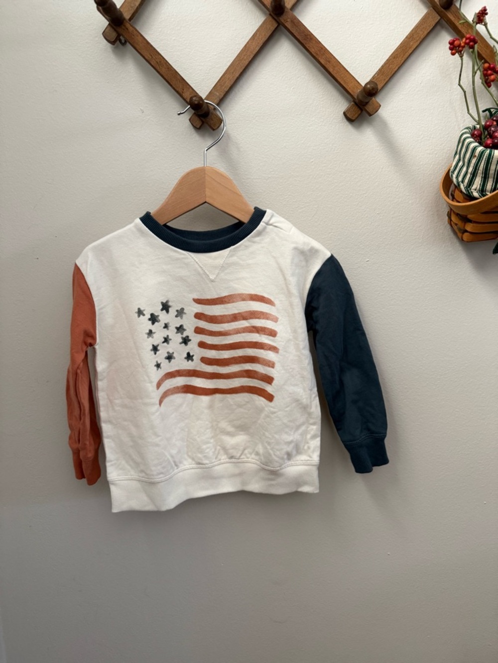 Little Co. Flag Color-Block Crewneck